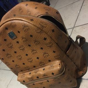 MCM backpack with tag .